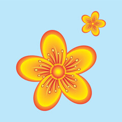 Vibrant Abstract Gradient Flower illustration EPS Vector