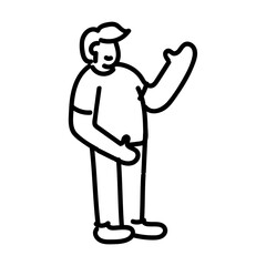 Fototapeta premium Character Talking to Somebody with Gesture