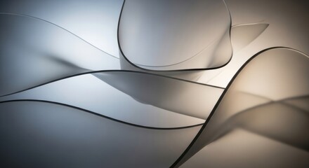 Elegant abstract flowing waves of light and shadow, creating a sense of smooth motion and serenity.