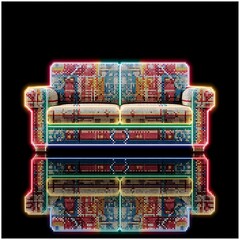 Modern luminous sofa with colors high resolution picture