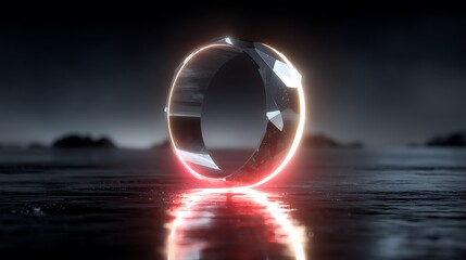 Modern luxury gemstone ring futuristic glowing finish high resolution picture