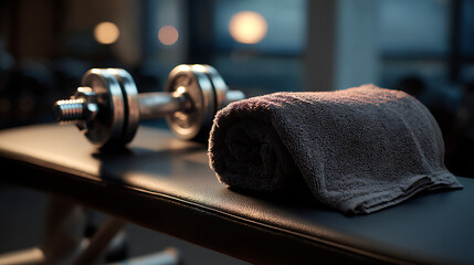 A symbol of commitment to a healthy life through gym equipment and exercise routines.