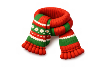 Cozy knitted scarf icon for winter and christmas design projects