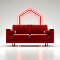 Modern orange glowing sofa high resolution picture
