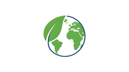 Obraz premium Eco-friendly Globe with Leaf Icon Symbolizing Sustainability and Environmental Protection