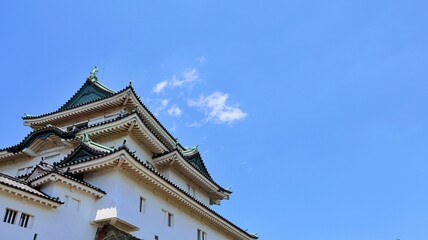 青空と春の和歌山城天守閣