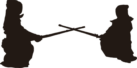 日本の武道である剣道のシルエット