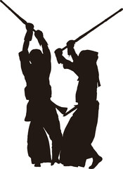 日本の武道である剣道のシルエット