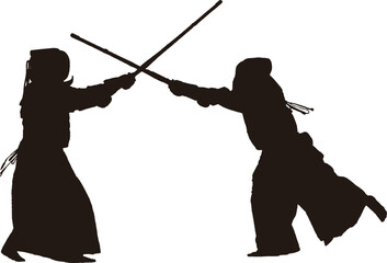 日本の武道である剣道のシルエット