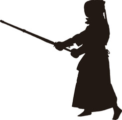 日本の武道である剣道のシルエット