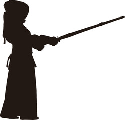 日本の武道である剣道のシルエット