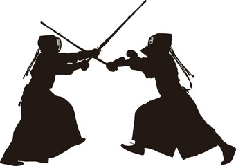 日本の武道である剣道のシルエット