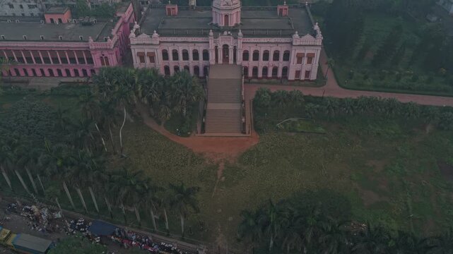Aerial view of Ahsan Manzil Pink Palace in Old Dhaka city, Bangladesh