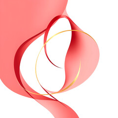 red ribbon on white background