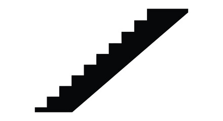 A striking visual representation of a staircase ascending diagonally presented as a silhouette