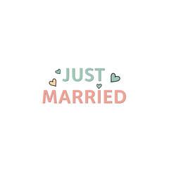 Just Married Wedding Typography Design