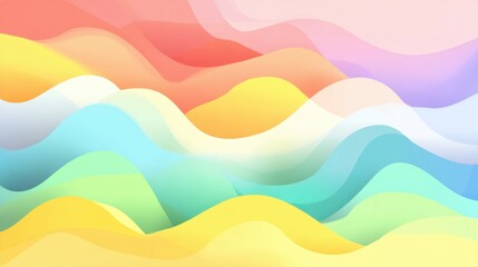 Obraz premium Abstract colorful wavy background with soft gradients and flowing shapes in pastel tones for artistic or design projects, modern decor, or digital art purposes