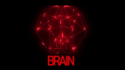 Polygonal brain shape of an artificial intelligence with lines and dots and shadow over the Technology connection shape background, business technology and network connections concept
 - Powered by Adobe