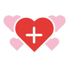 Obraz premium heart with plus sign icon for medical healthcare and hospital concept