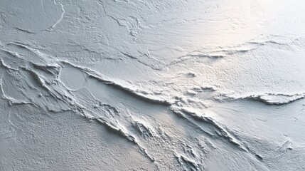 Textured Surface of White Plaster with Intricate Patterns and Subtle Highlights Illuminated by Soft Natural Light