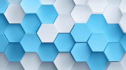 Fototapeta premium Structured Design Featuring Blue and White Hexagons Arranged in a Geometric Pattern for an Academic Framework Background