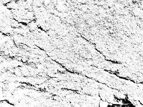 Grungy High-Contrast Monochrome Texture of Distressed Stone with Deep Cracks and Grainy Surface