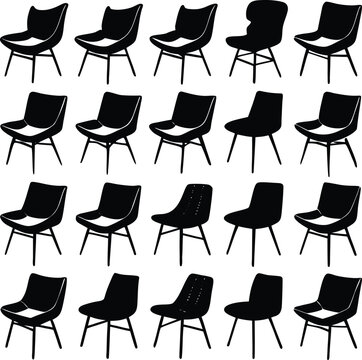 set of chairs silhouettes
