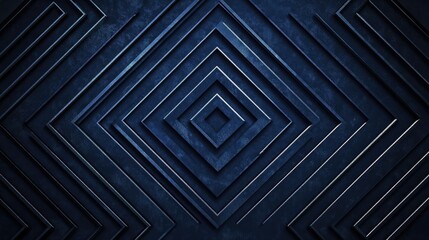 Black dark deep navy blue abstract pattern background. Geometric shape. Line triangle corner fold mosaic diamond polygon 3D