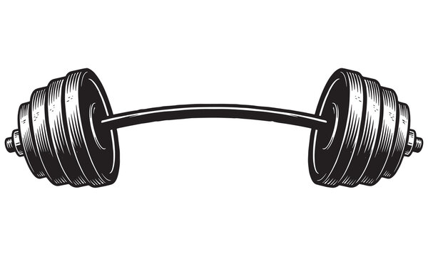 Heavy Barbell Bent Under Weight. Vector Illustration of Massive Weightlifting Equipment
