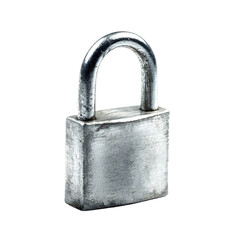 Fototapeta premium Old metallic security padlock on black, Robust protective safety device object