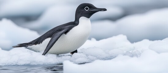 Antarctic Adelie Penguin on Ice