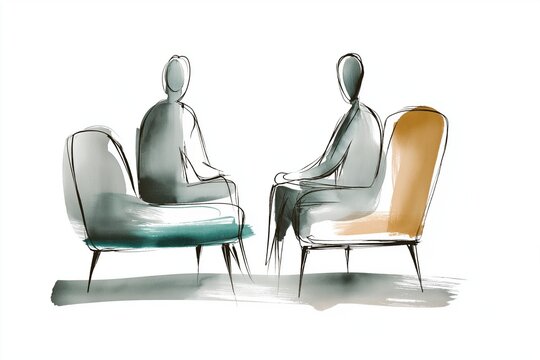 One-on-one counseling session, two anonymous figures