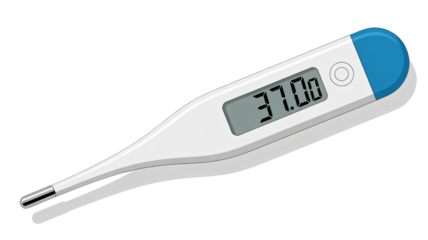 Digital Thermometer in Modern Design with Blue Accent in Soft Lighting for Medical Use