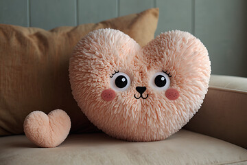 Adorable plush heart pillow