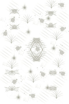 Seamless Floral Pattern - White And Grey Textured Background 