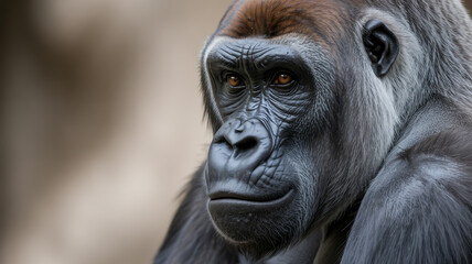 Fototapeta premium Close-up portrait of a western lowland gorilla