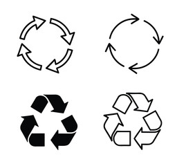 Obraz premium Set Of Recycling Arrows Icons In Various Styles For Eco, Recycle And Sustainability