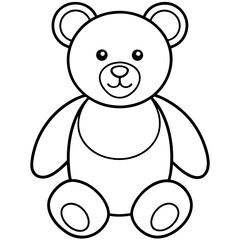 Naklejka premium Teddy line art vector