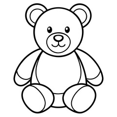 Teddy line art vector