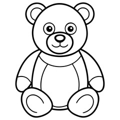 Teddy line art vector