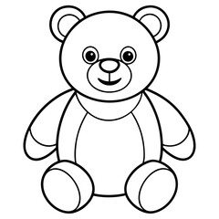 Teddy line art vector