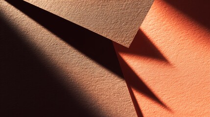 Textured Paper Layers with Shadows Highlighting Warm Tones and Rich Contrast for Creative Background and Design Use in Artistic Projects