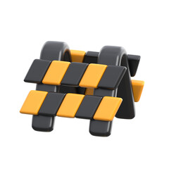 A ready to use 3d icon of construction barrier