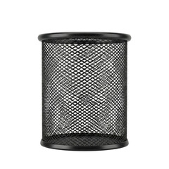 Black metal mesh pencil cup for desk organization