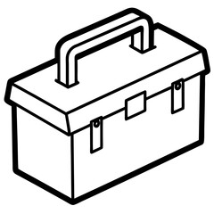 Toolbox line art vector