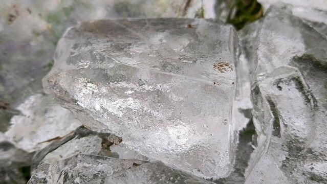 pile of ice rocks close up - Powered by Adobe