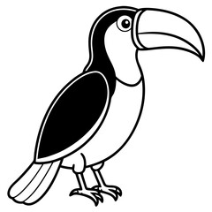 Toucan line art vector