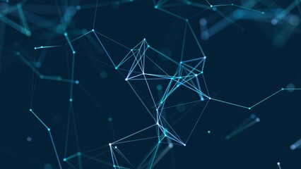 Polygonal background with dots and lines. Network connection structure. Science and technology. 3d