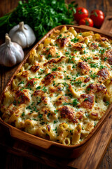Creamy baked chicken Italian pasta