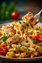 Creamy baked chicken Italian pasta
